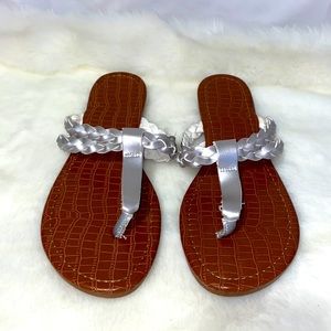 Silver Thong Sandals